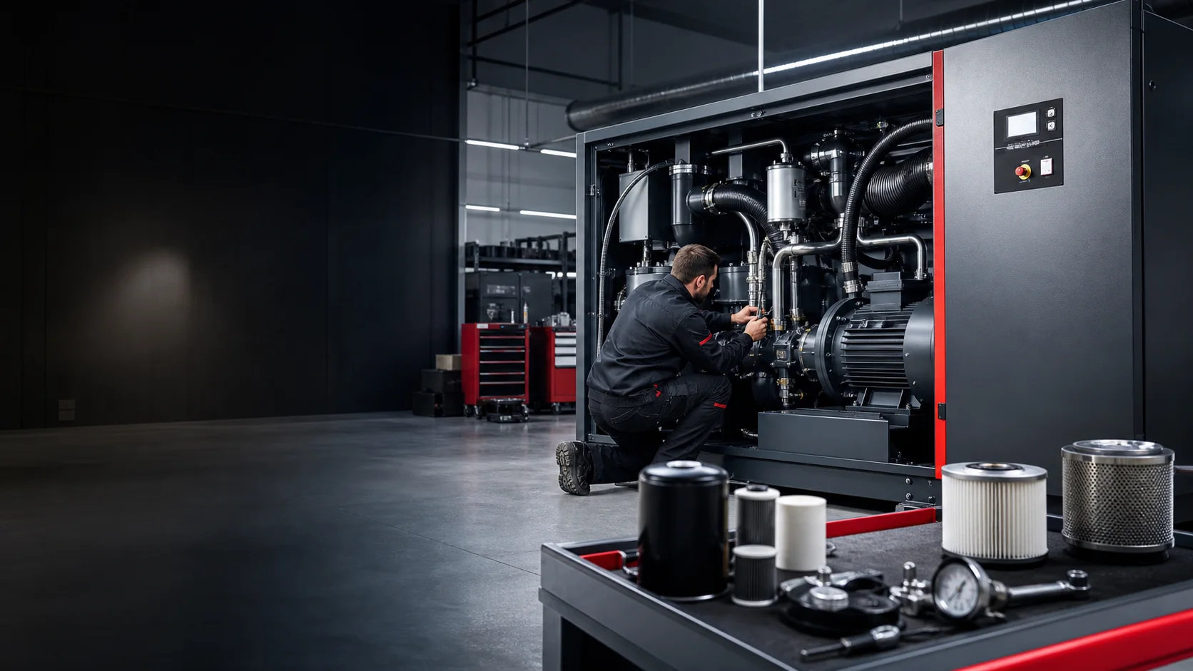 Industrial air compressor service and repair support